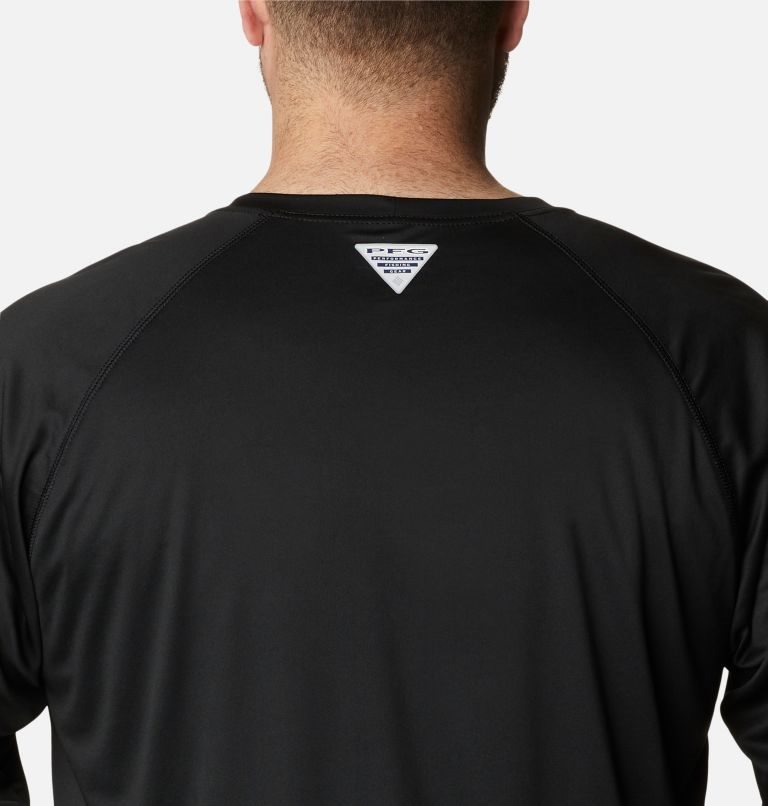 Men's Columbia PFG Terminal Tackle Long Sleeve Sweatshirts Black | Plus Size CA-Z6AC3